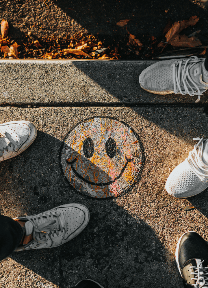 smiley dessiné au sol