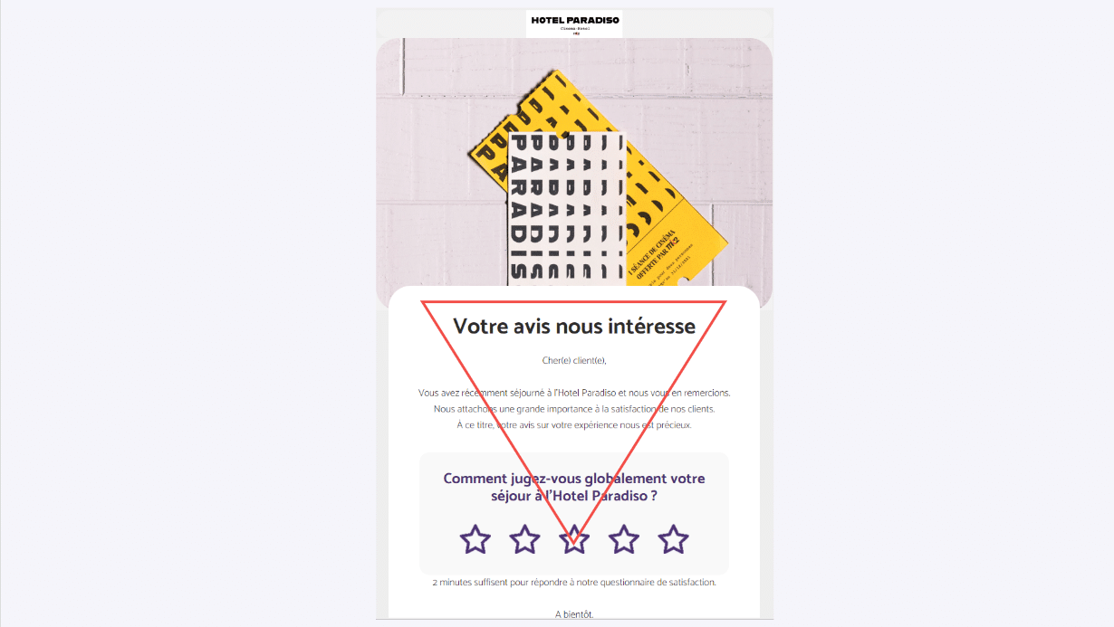 Structure d'email de satisfaction